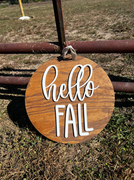 Hello fall - door sign